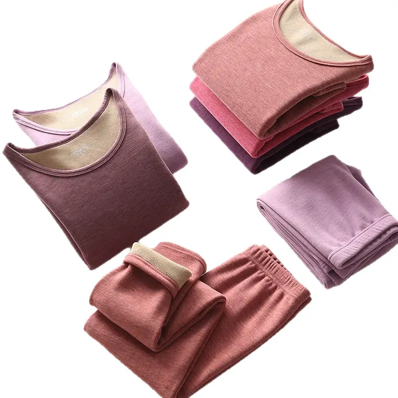 Men & Women Thermal Underwear Set Warm Velvet Lining