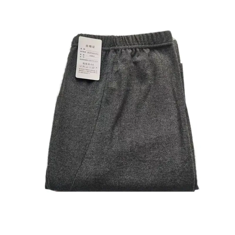 Men Slim Fit Double-Sided Velvet Pants Black Winter