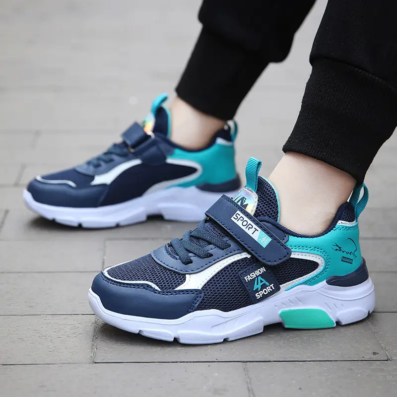 Kids Sports Shoes Blue Teal Cotton Lightweight for Boys