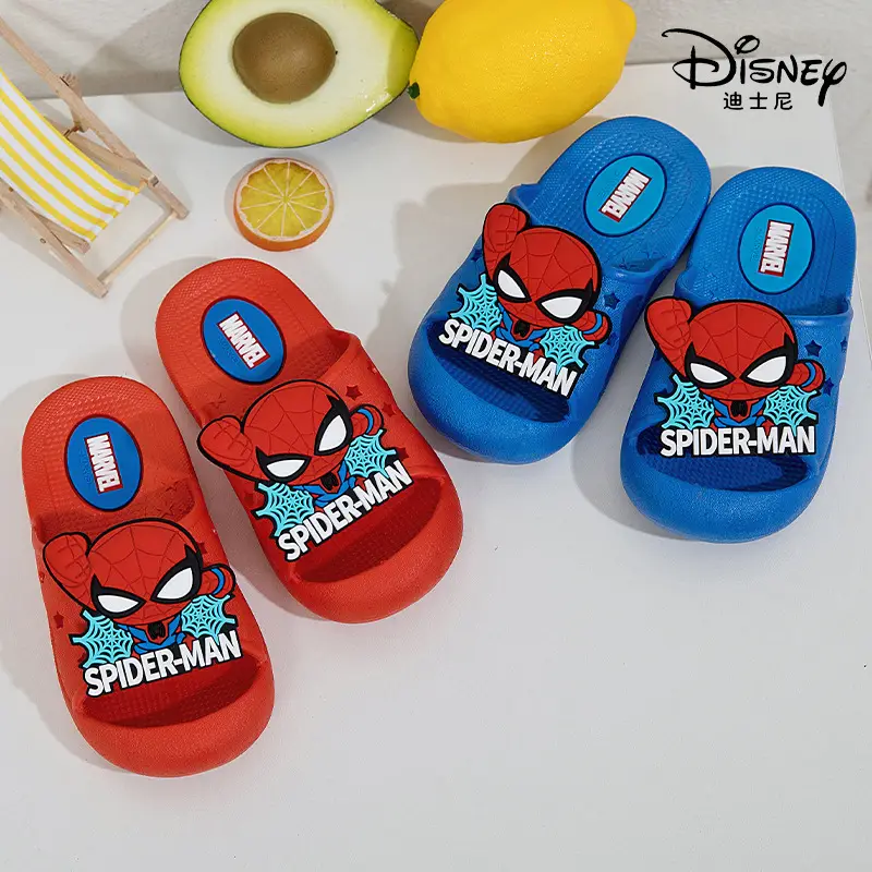 Spider-Man Captain America Kids Slippers Red Blue 3-10