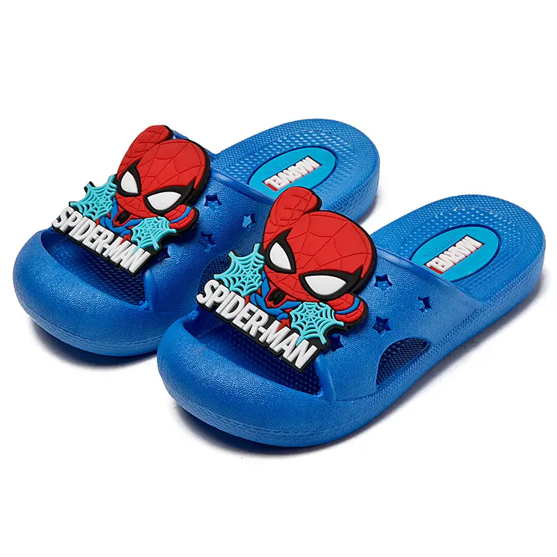 Spider-Man Captain America Kids Slippers Red Blue 3-10