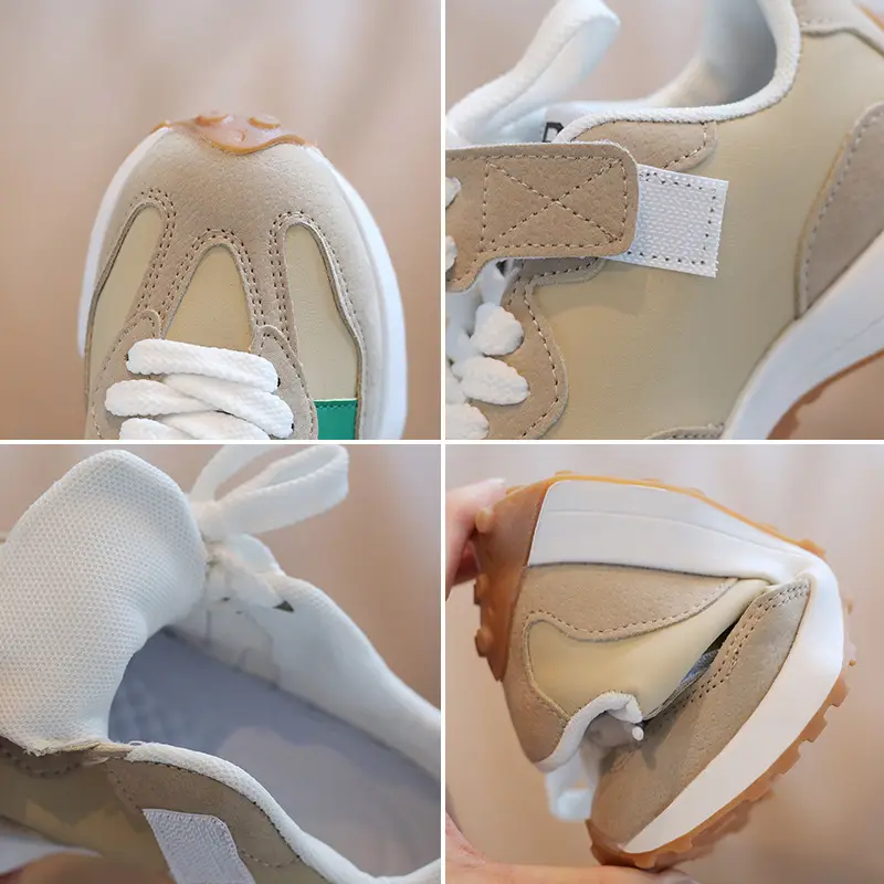 Kids White Lace-Up Sneakers for Boys Girls School Play