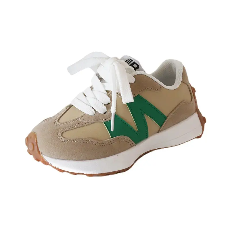 Kids White Lace-Up Sneakers for Boys Girls School Play