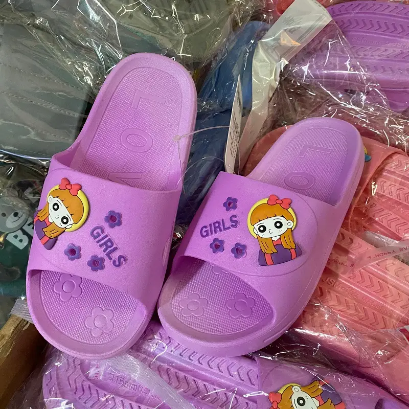 Kids Cartoon Slippers PVC Soft Comfort School Home Wear