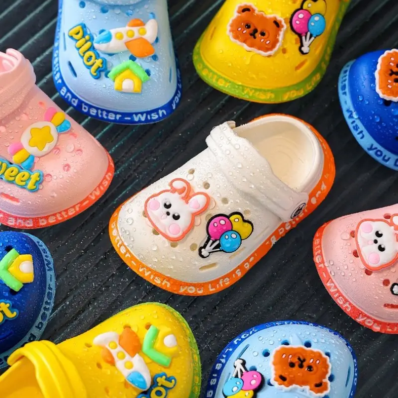 Pink Cartoon Clogs for Kids Indoor Comfort