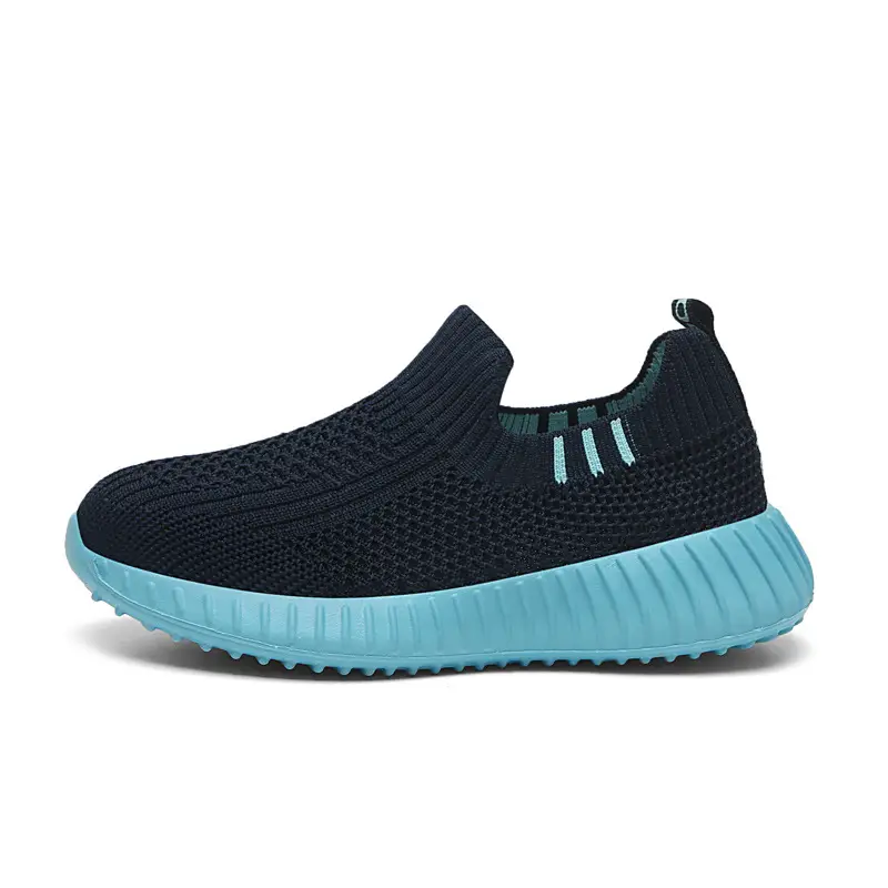 Kids Slip-On Shoes Black Blue Mesh Summer Wear