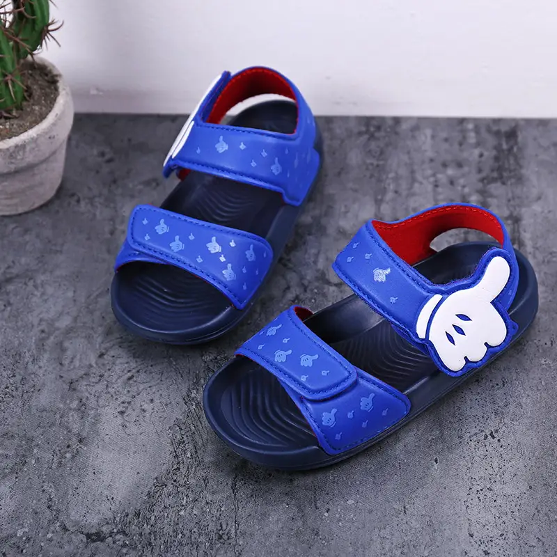 Kids Zebra Print Waterproof Sandals Black White