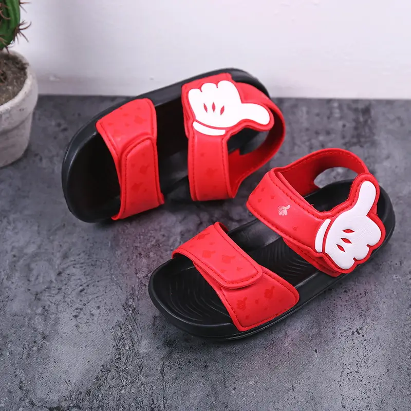 Kids Zebra Print Waterproof Sandals Black White