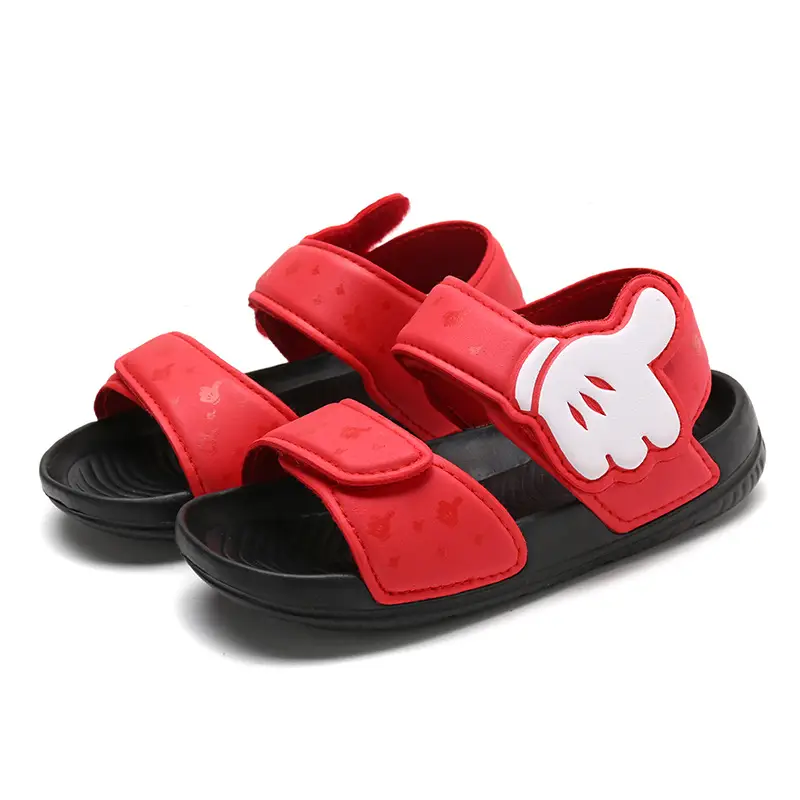 Kids Zebra Print Waterproof Sandals Black White