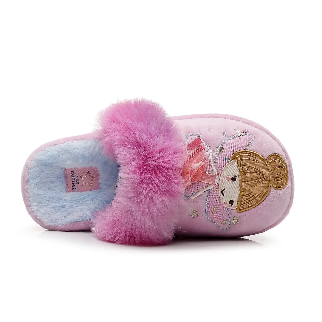 Girls Fairy Slippers Pink Blue Cotton Home Wear