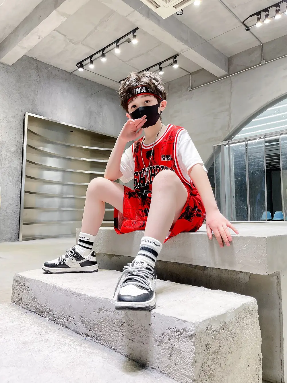 Kids Basketball Suit Red 3-10 Years