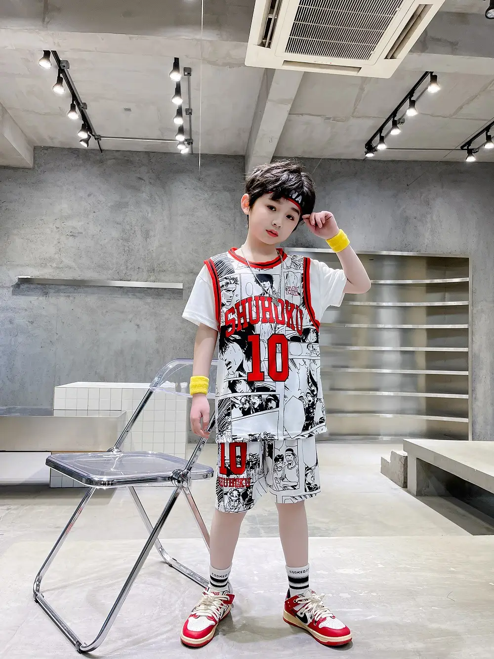 Kids Basketball Suit Red 3-10 Years