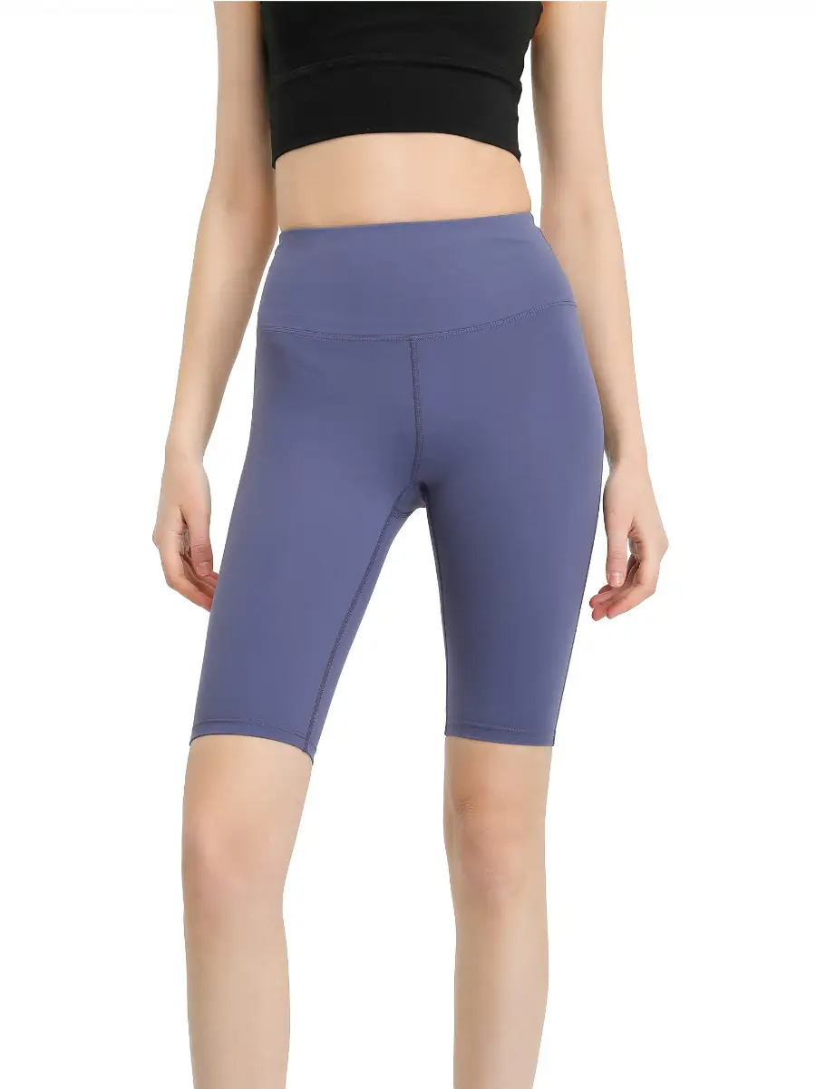Women High Waist Yoga Pants Purple Quick Dry Elastic