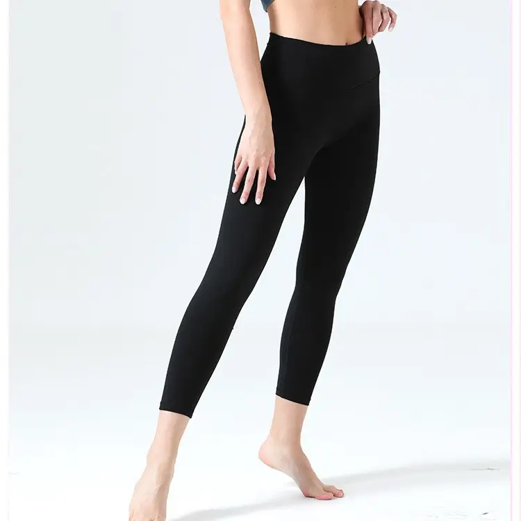 Women High Waist Yoga Pants Brushed Nude Gray Medium