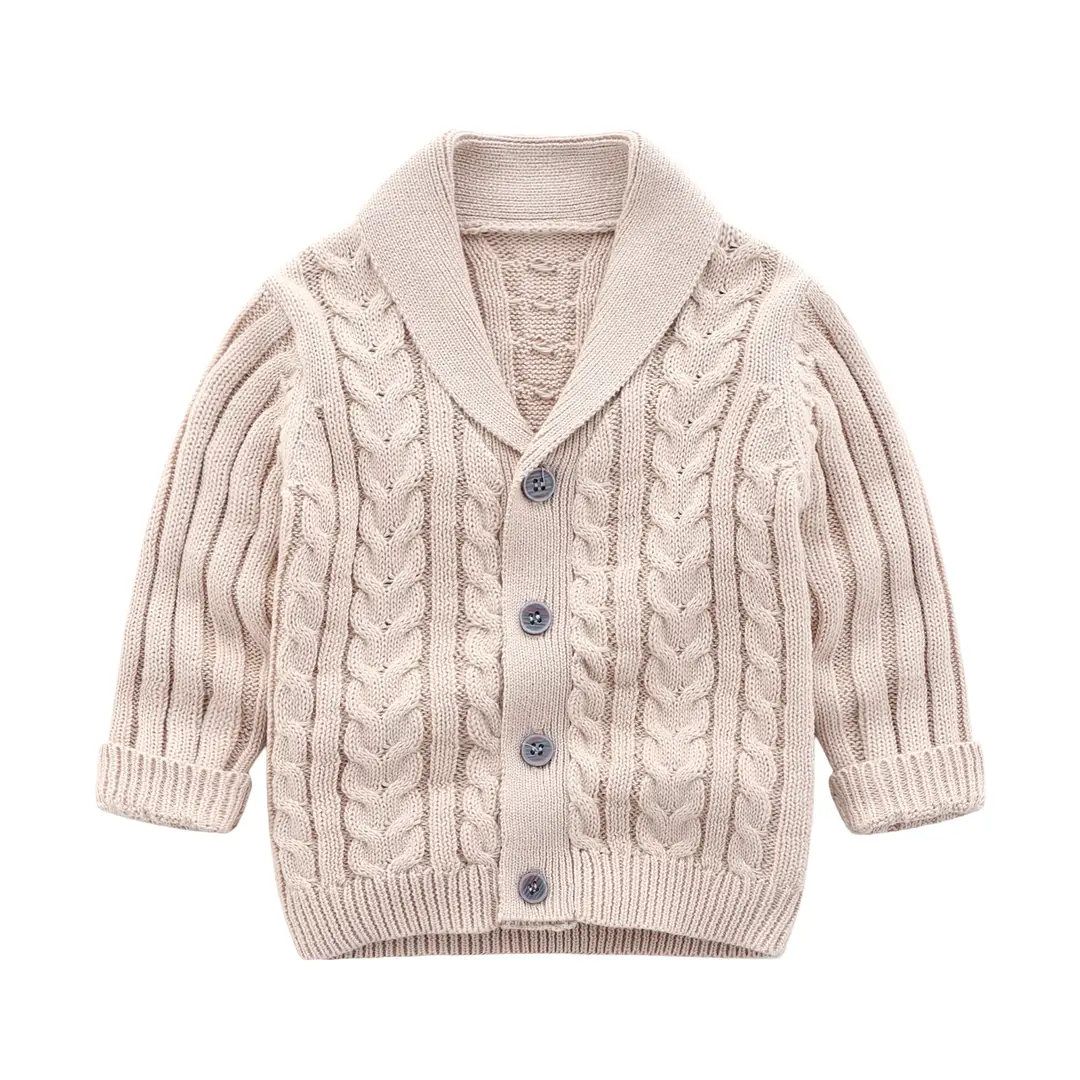 Kids Cable Knit Cardigan Blue & Cream 1-3Yr