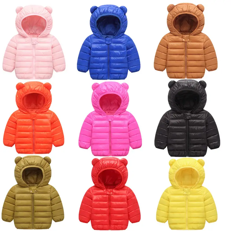 Children Bear Ears Hooded Puffer Coat 9 Colors