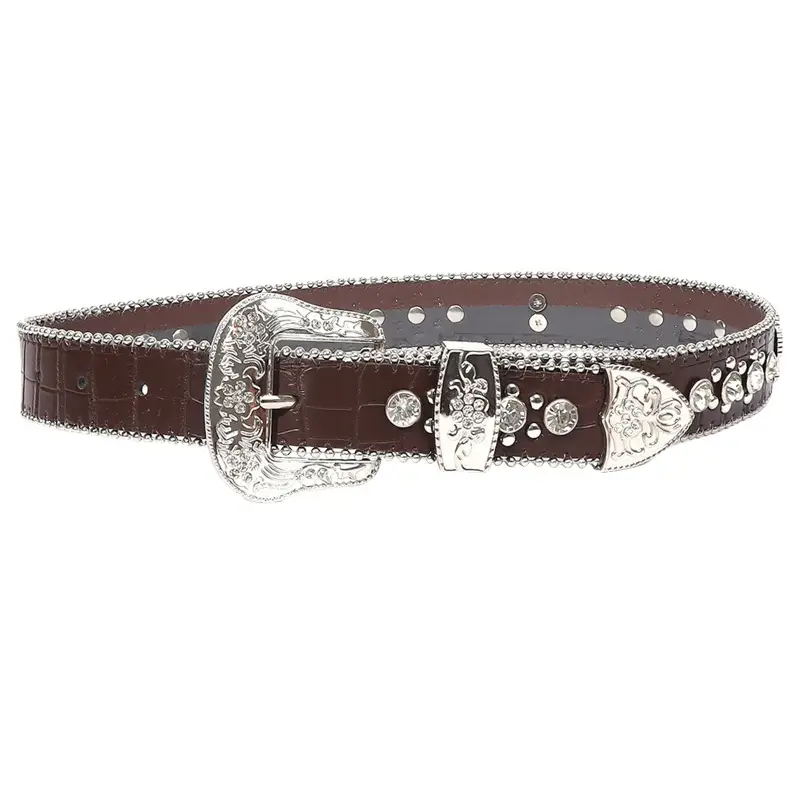 Children's Cross Rhinestone Belt Black Alloy