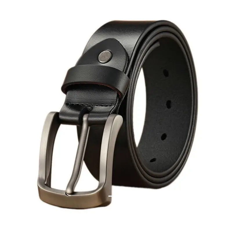 Men Retro Leather Belt Brown 110cm
