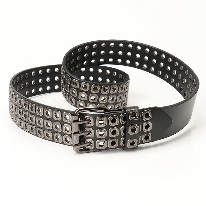 Punk Rivet Jeans Belt Unisex Trendy PU