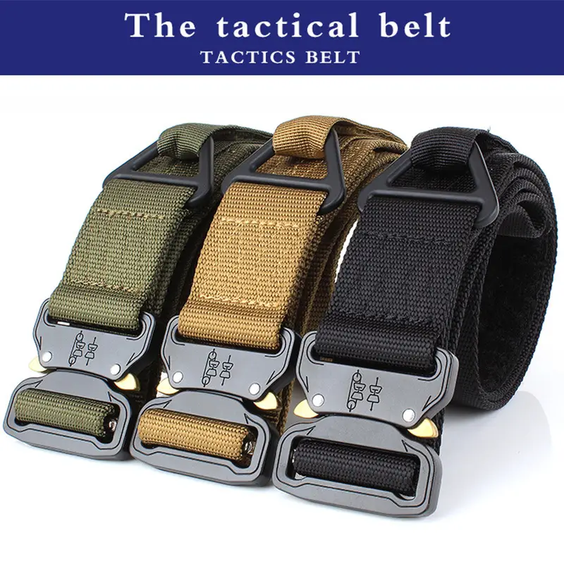 Men Tactical Nylon Belt Black Quick Dry Outdoor