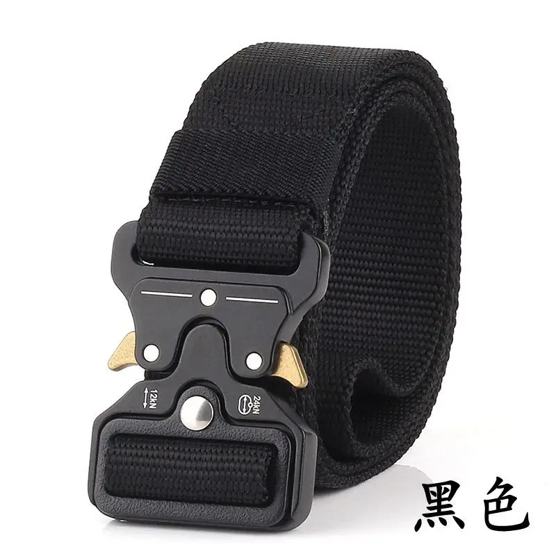 Men Tactical Nylon Belt Black Quick Detach