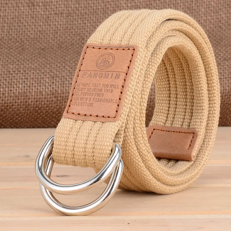 Purple Canvas Belt with Double Loop Buckle
