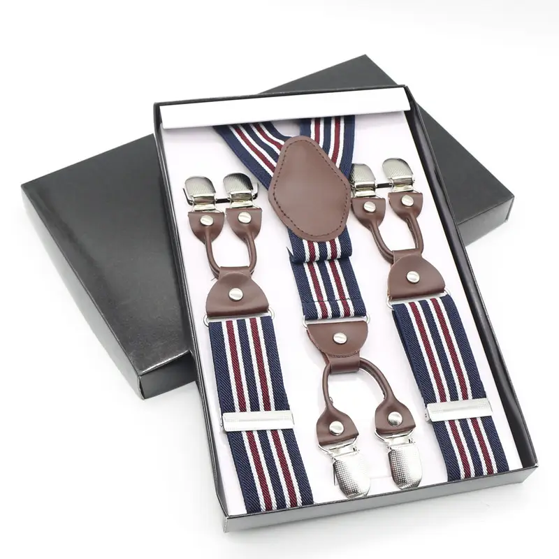Men Black Anti-Slip Clip Suspenders