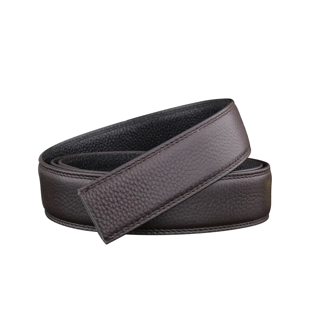 Men Genuine Leather Automatic Belt Black 3.5cm
