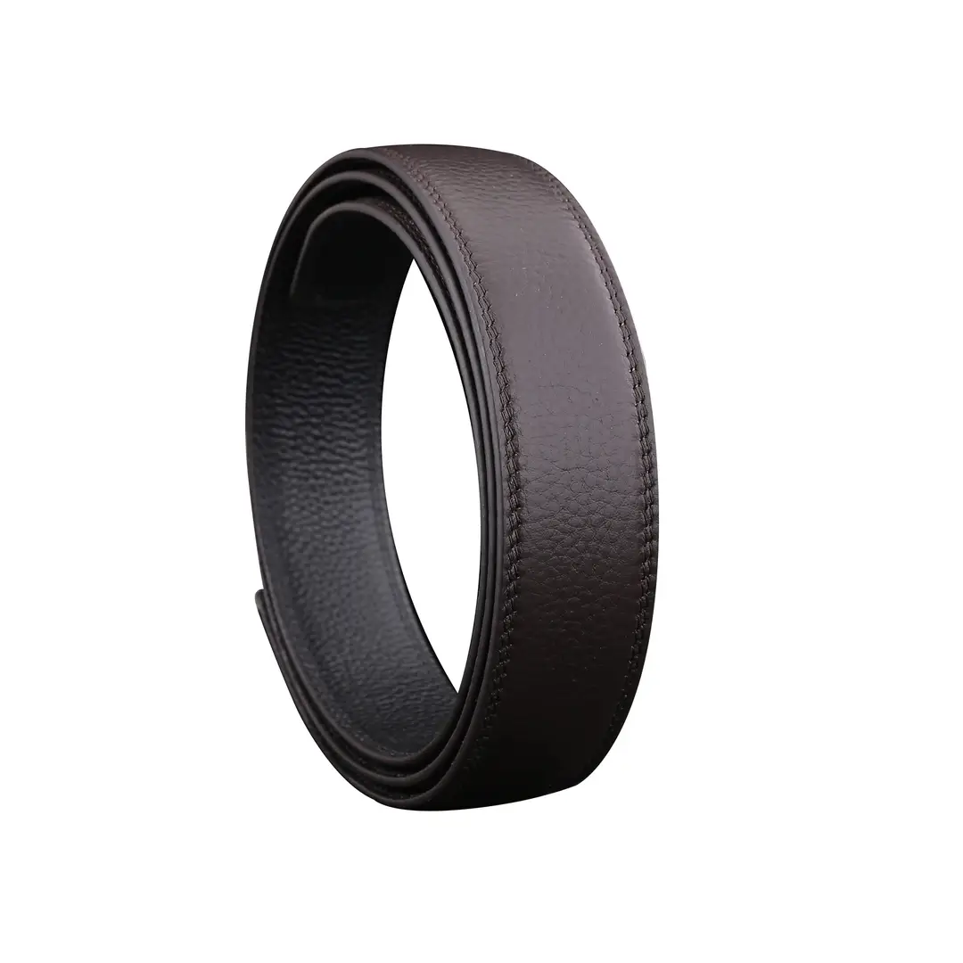Men Genuine Leather Automatic Belt Black 3.5cm
