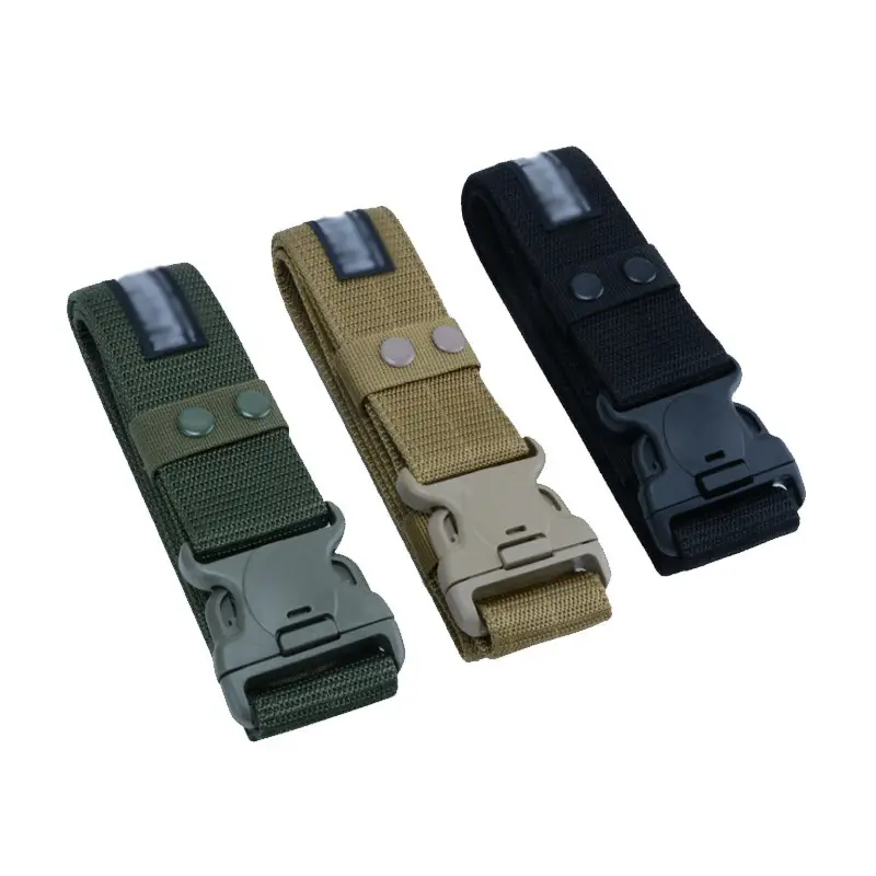 Men Tactical Adjustable Elastic Belt Khaki Black Green