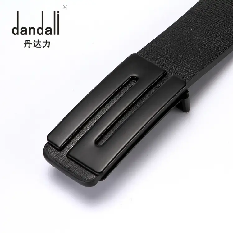 Men's Casual Leather Belt with Silver Buckle 120cm