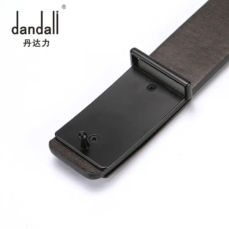 Men's Casual Leather Belt with Silver Buckle 120cm