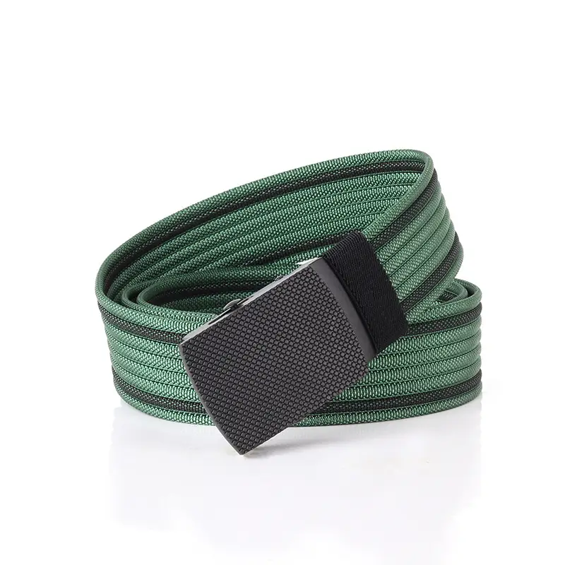 Men Nylon Belt Black Red Casual Jeans Fit