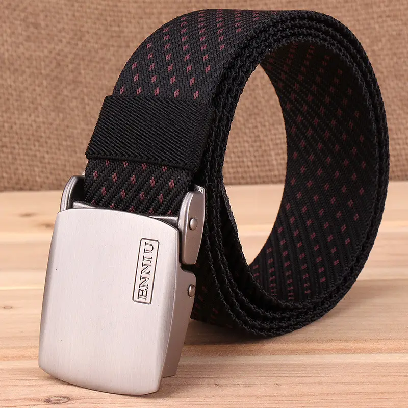 Men Nylon Casual Belt with Quick-Dry Snowflake Pattern