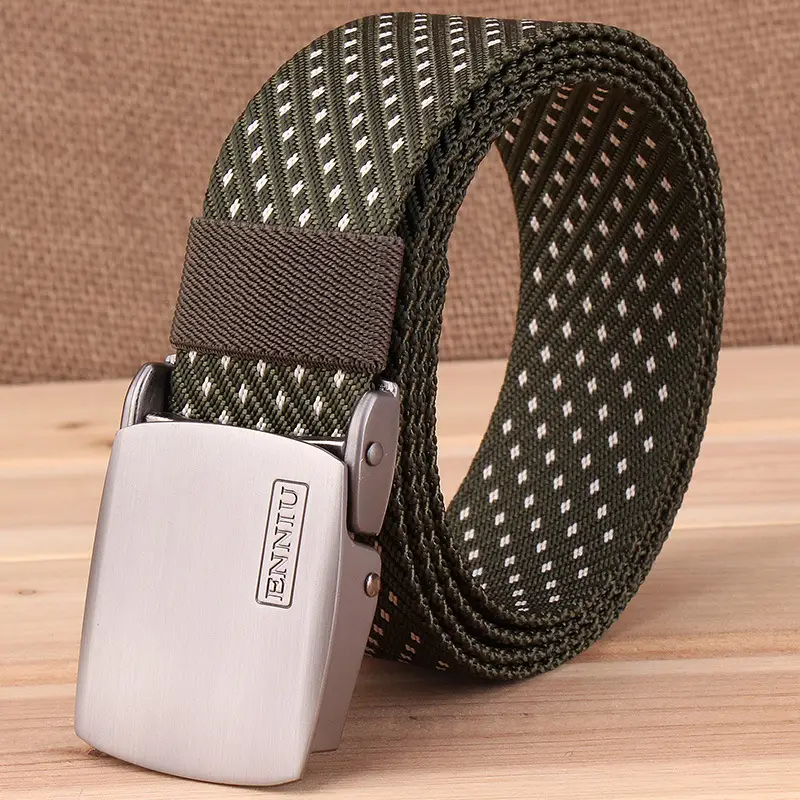 Men Nylon Casual Belt with Quick-Dry Snowflake Pattern
