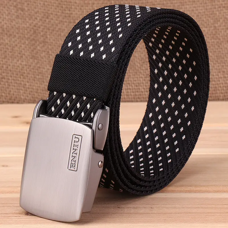 Men Nylon Casual Belt with Quick-Dry Snowflake Pattern