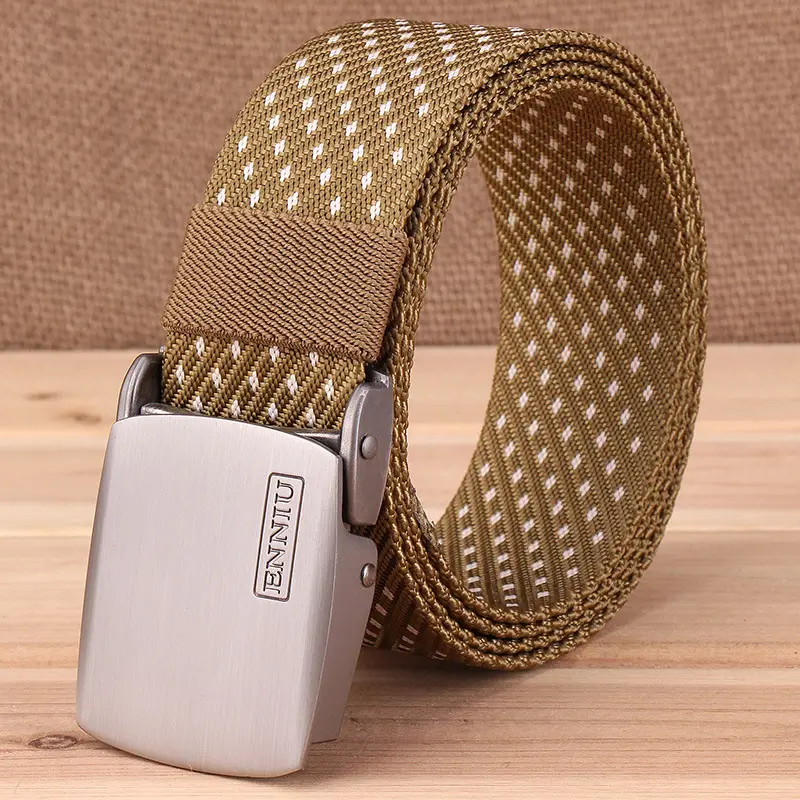 Men Nylon Casual Belt with Quick-Dry Snowflake Pattern