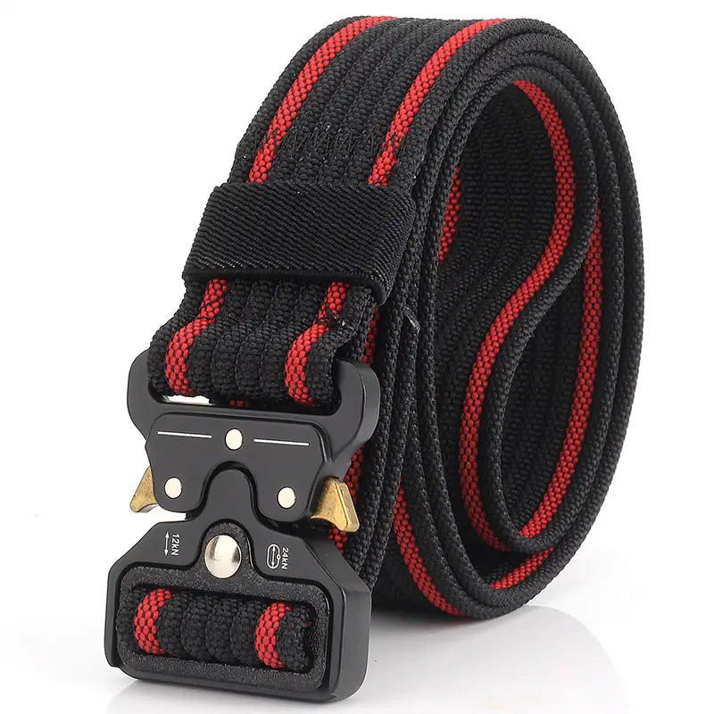 Men Tactical Nylon Belt with Cobra Buckle Black