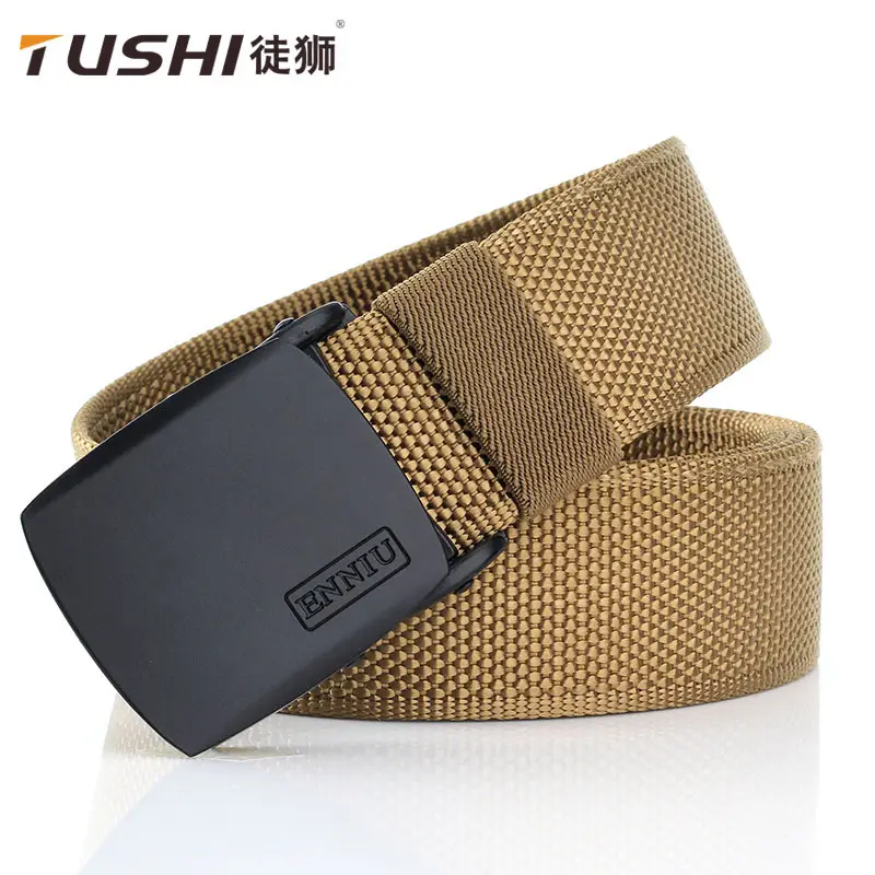 Men's Nylon Canvas Belt with Automatic Buckle Black