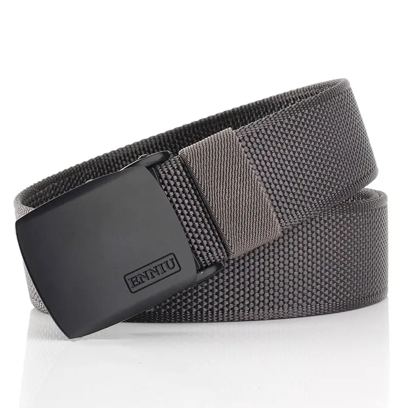 Men's Nylon Canvas Belt with Automatic Buckle Black