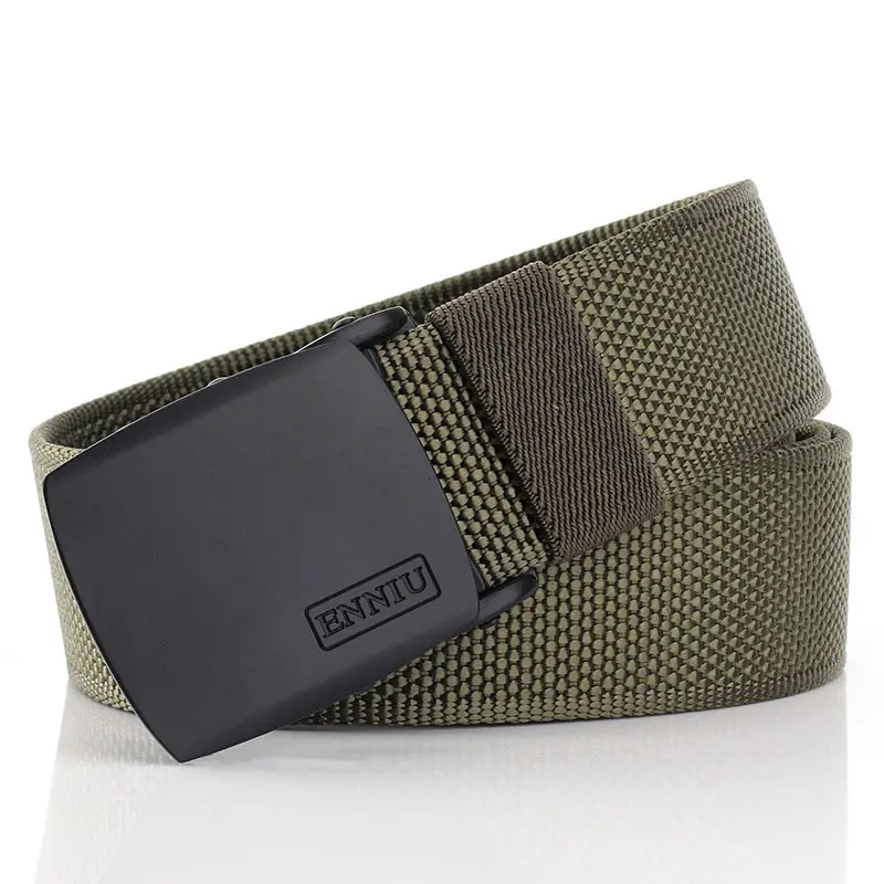 Men's Nylon Canvas Belt with Automatic Buckle Black