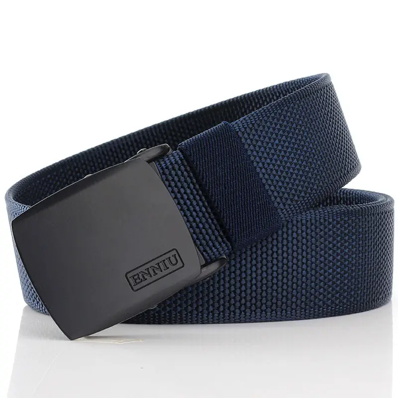 Men's Nylon Canvas Belt with Automatic Buckle Black