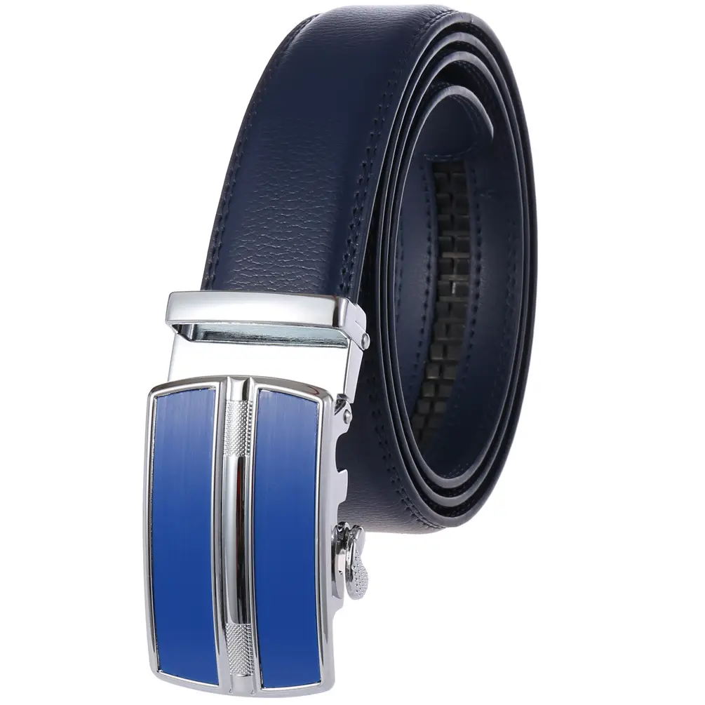 Men Automatic Buckle Cowhide Belt Multicolor