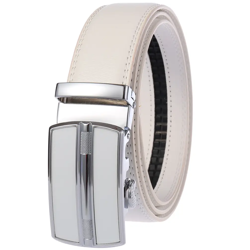 Men Automatic Buckle Cowhide Belt Multicolor