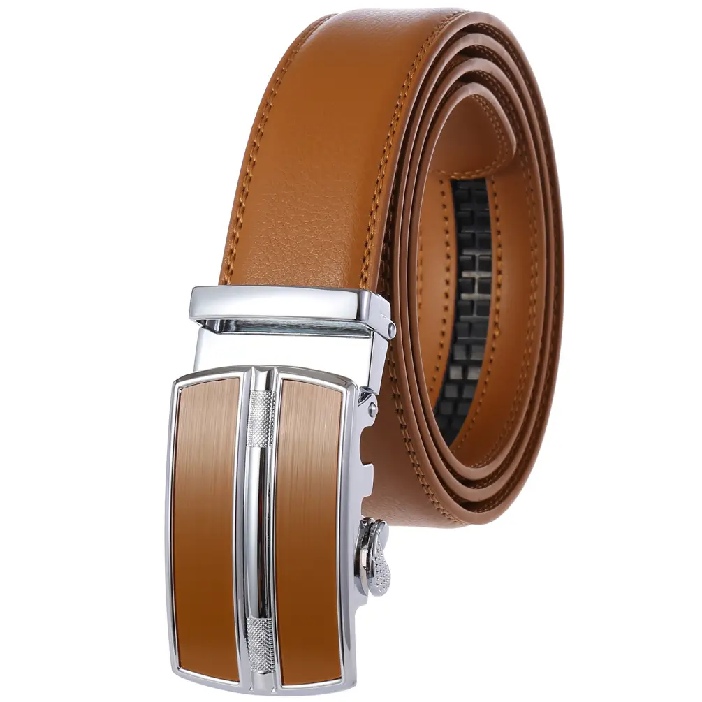 Men Automatic Buckle Cowhide Belt Multicolor