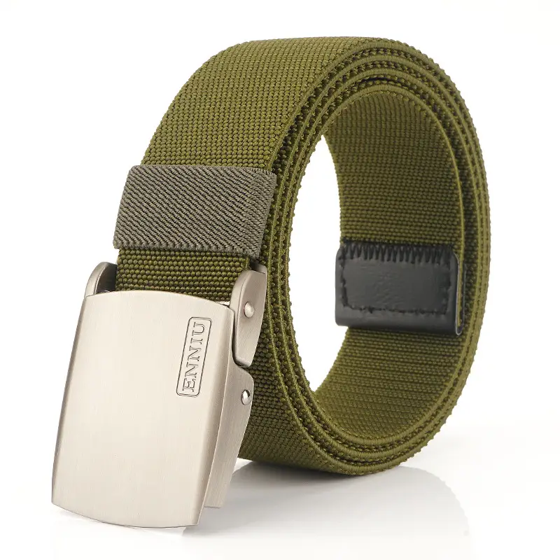 Men Nylon Web Belt Black 120cm Outdoor Sports