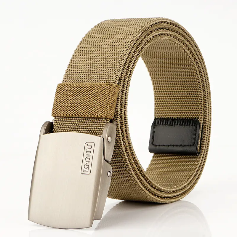 Men Nylon Web Belt Black 120cm Outdoor Sports