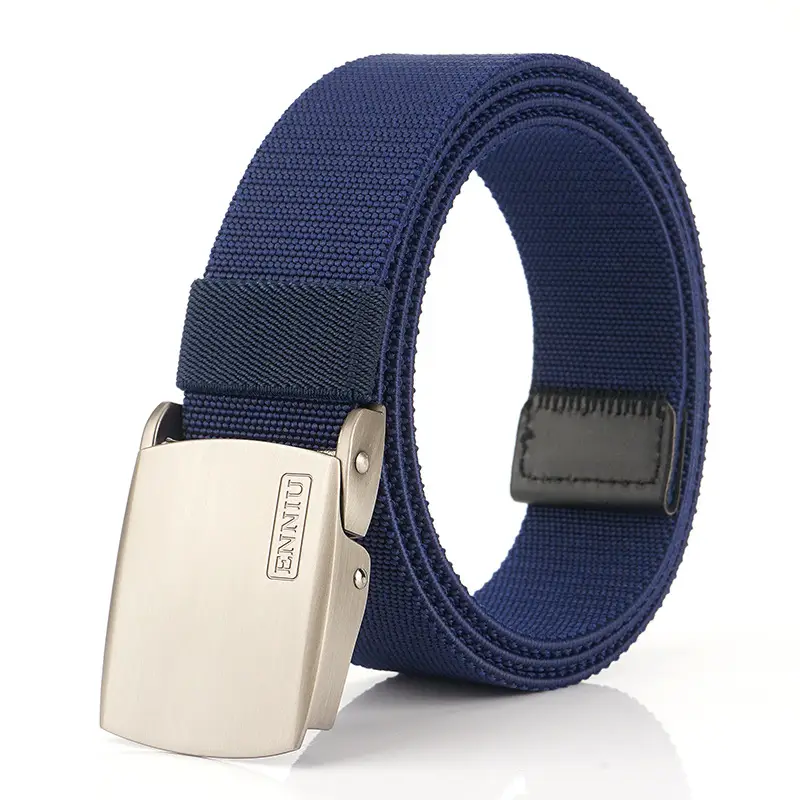 Men Nylon Web Belt Black 120cm Outdoor Sports