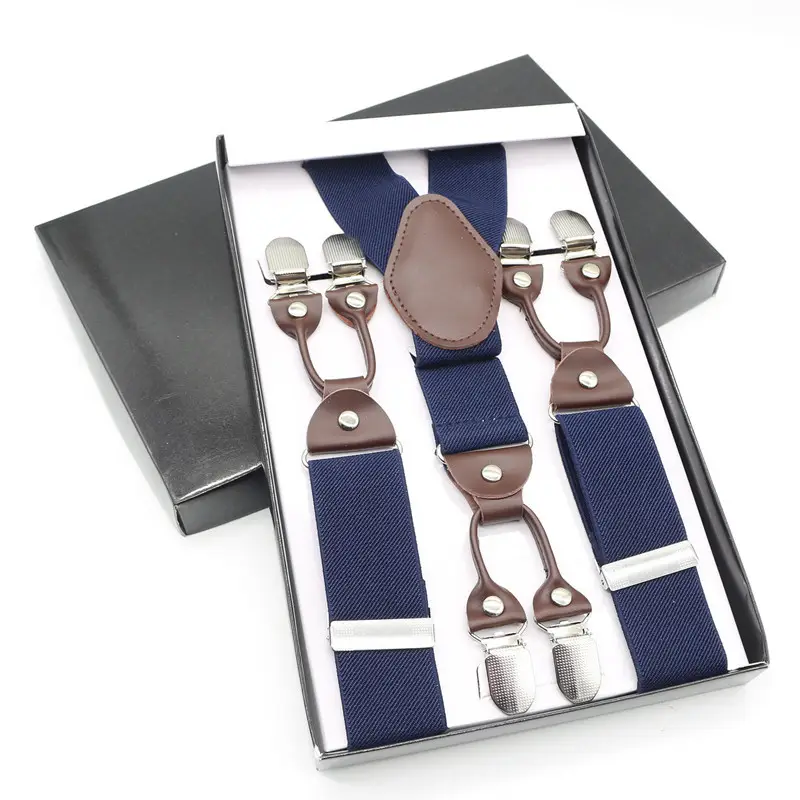 Men Black Anti-Slip Clip Suspenders