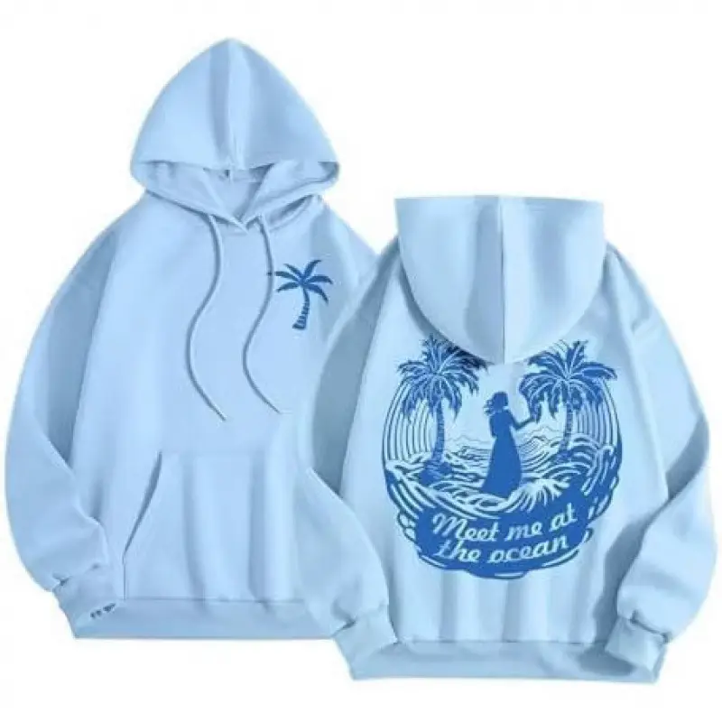 Women Light Purple Floral Graphic Hoodie